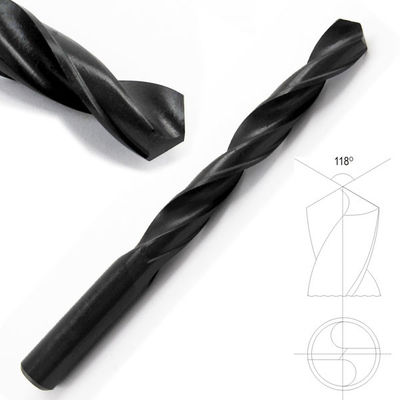 DIN338 HSS matkap parçaları Düz Çubuk Siyah oksit 118 derece noktası