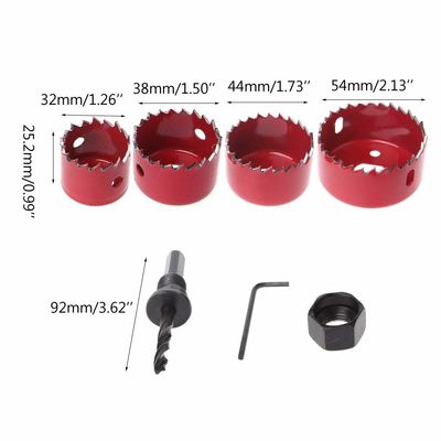 Ahşap işleme için 6 adet karbon çelik delik testere seti 32-54 mm