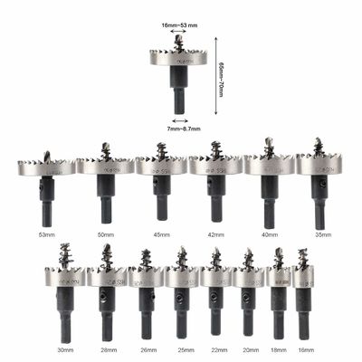 14 adet HSS Delik Testere Seti, 2mm'ye kadar Kalınlıktaki Metal Kesimi için