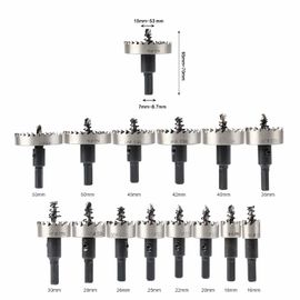 Gümüş Renk Yüksek Hız Çelik Delik Metal 14 Adet Için Testere Kesme Kiti Matkap Uçları