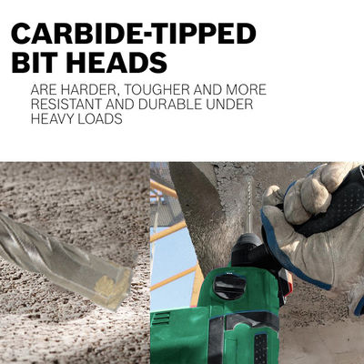 Karbid Merkezi Tek Uçlu Duvarcılık Matkabı 4 Bit Flüt