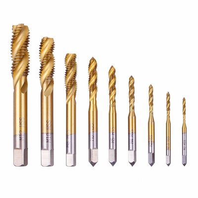 M12 Titanyum kaplı Spiral Flüt HSS Makine Muslukları DIN371