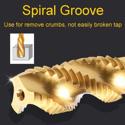 M12 Titanyum kaplı Spiral Flüt HSS Makine Muslukları DIN371