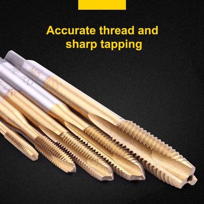 HSS 6542 Spiral Uçlu Kılavuzlar M3-M8 Titanyum Kaplamalı