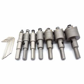 14mm-35mm Tungsten Karbür Uçlu Delik Testere Matkap Ucu Seti 7 adet Gümüş Renk