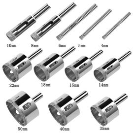 Cam Ve Kiremit Hollow Çekirdek Elmas Matkap Uçları Setleri 12 Adet 4mm-50mm Boyutu
